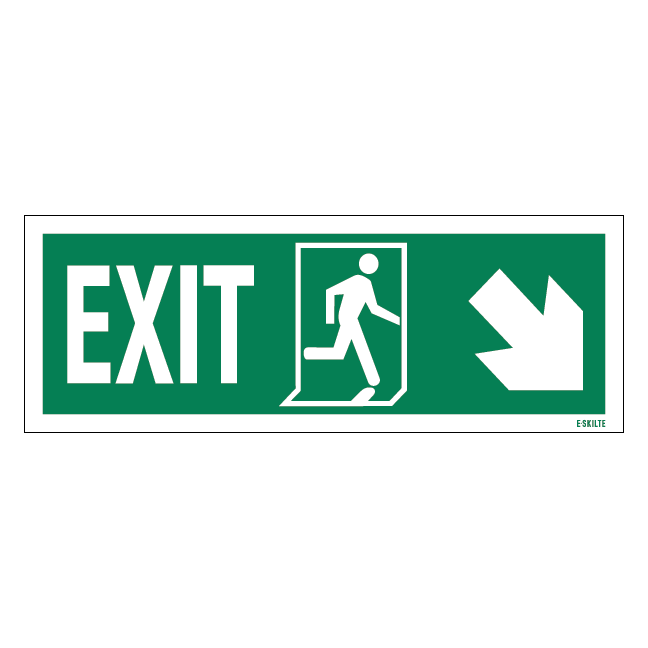 Exit Left-man Run Right-arrow Down-right Redningsskilte.