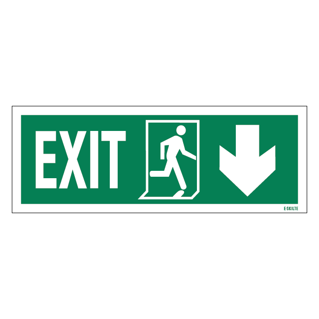 Exit Left-man Run Right-arrow Down. Redningsskilte.