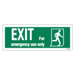 Exit Left-man Run Right-for Emergency Use Only Redningsskilte.