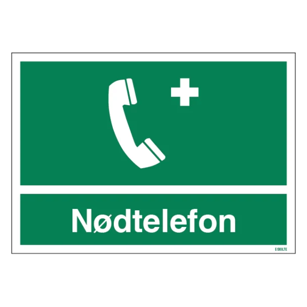 Nødtelefon skilt