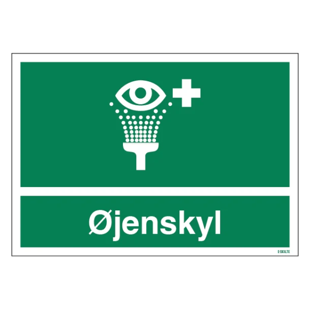 Øjenskyl skilt