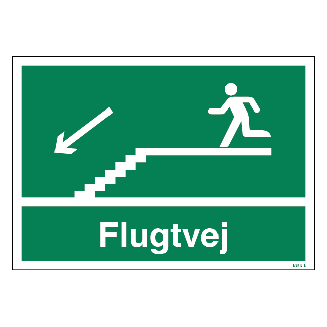 Flugtvej Trappe ned. skilt