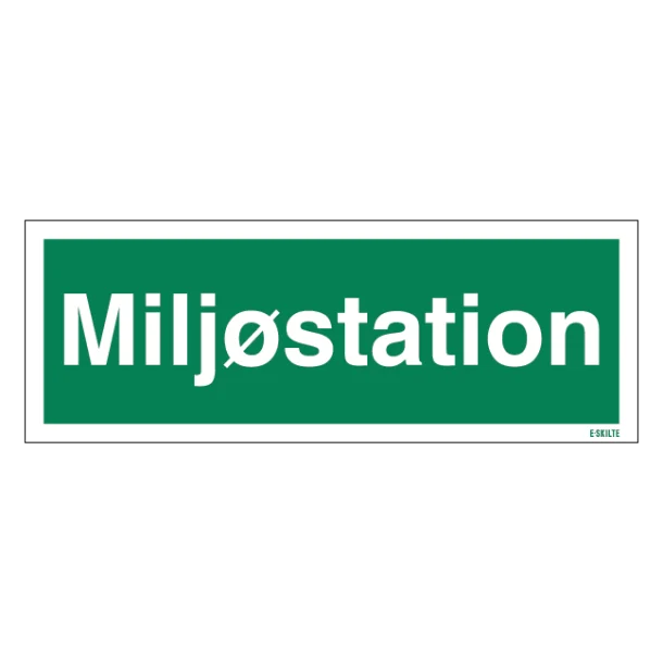 Miljøstation. Redningsskilte.