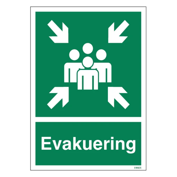 Evakuering. Redningsskilt