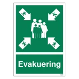 Evakuering. Redningsskilt