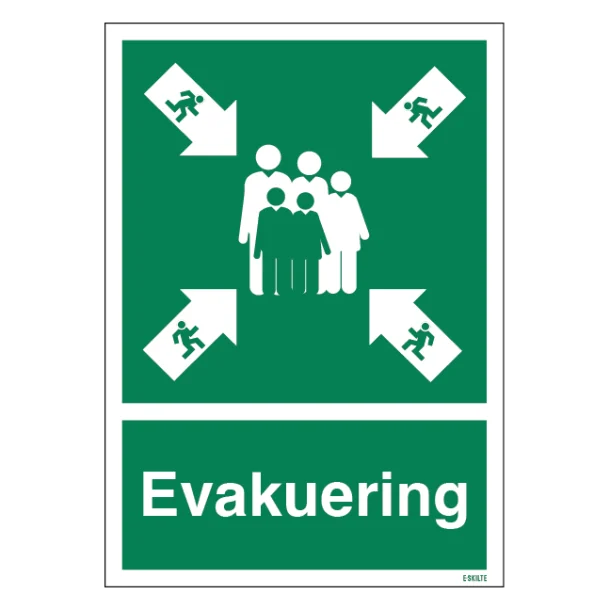 Evakuering. Redningsskilt