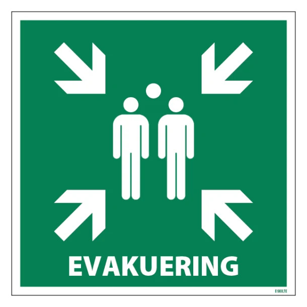 Evakuering. Redningsskilt