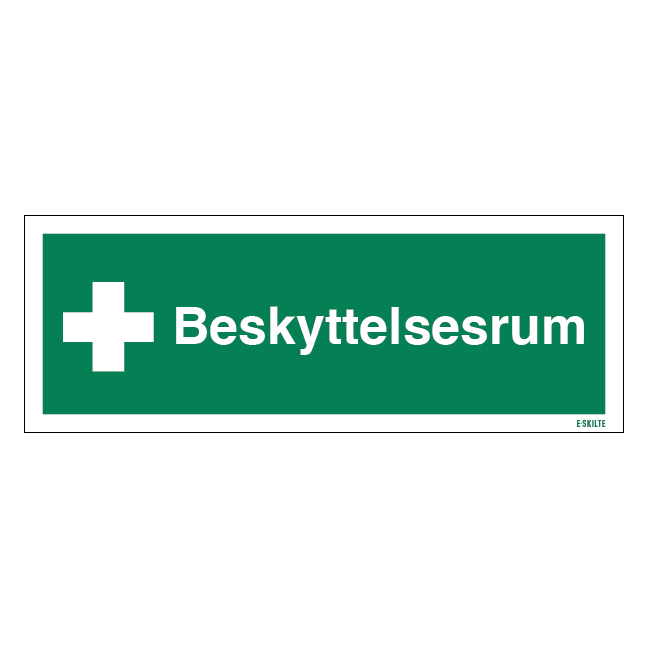 Beskyttelsesrum Redningsskilt