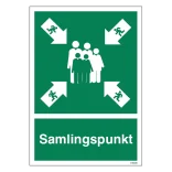 Samlingspunkt Redningsskilt