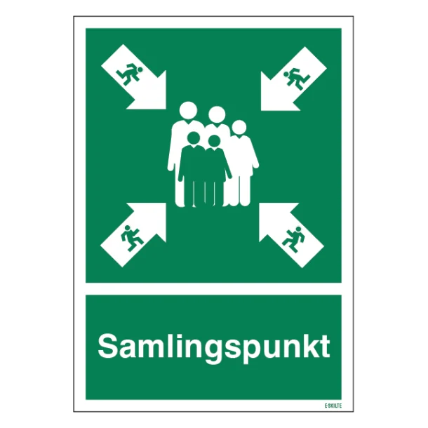 Samlingspunkt Redningsskilt