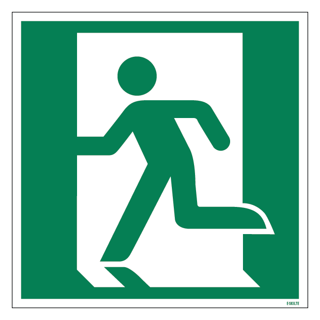 Flugtvej til venstre Redningsskilt