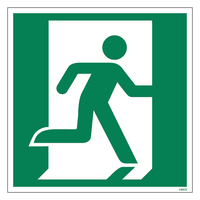 Flugtvej til højre Redningsskilt