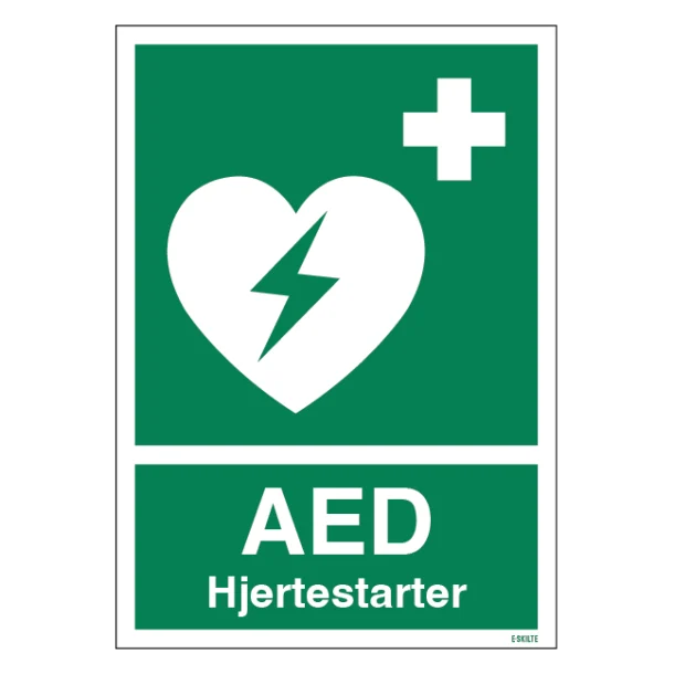 AED Hjertestarter Redningsskilte