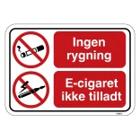 Ingen Rygning El cigaret ikke tilladt. Rygeforbudsskilt