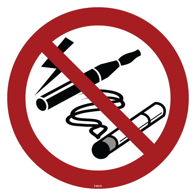 Al rygning forbudt. Rygeforbudsskilt