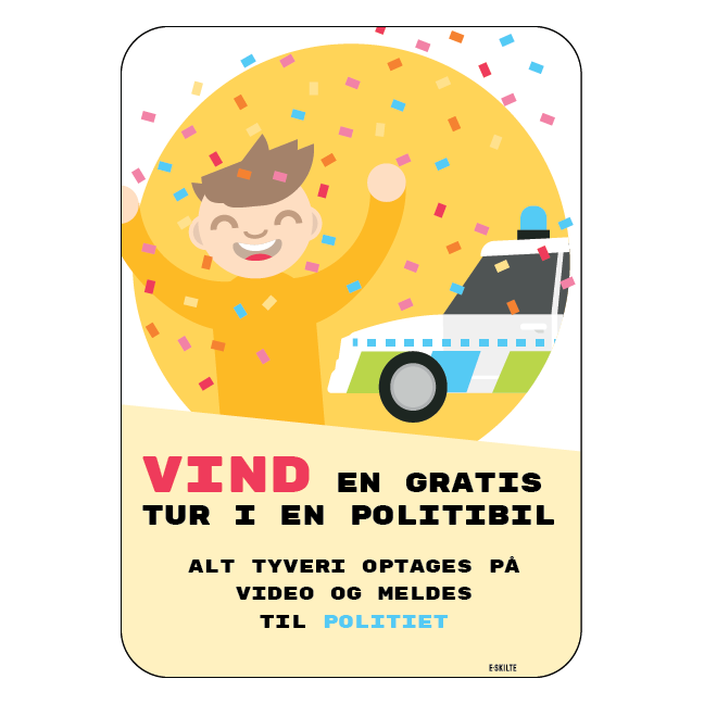 Vind en gratis tur i en politibil skilt