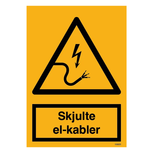 Skjulte el-kabler skilt