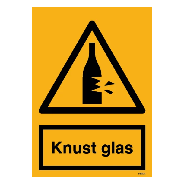 Knust glas skilt