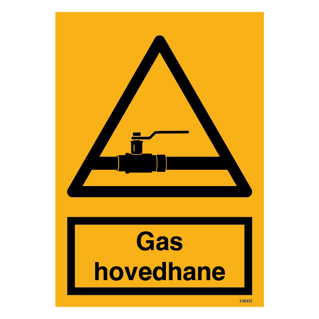 Gas hovedhane skilt