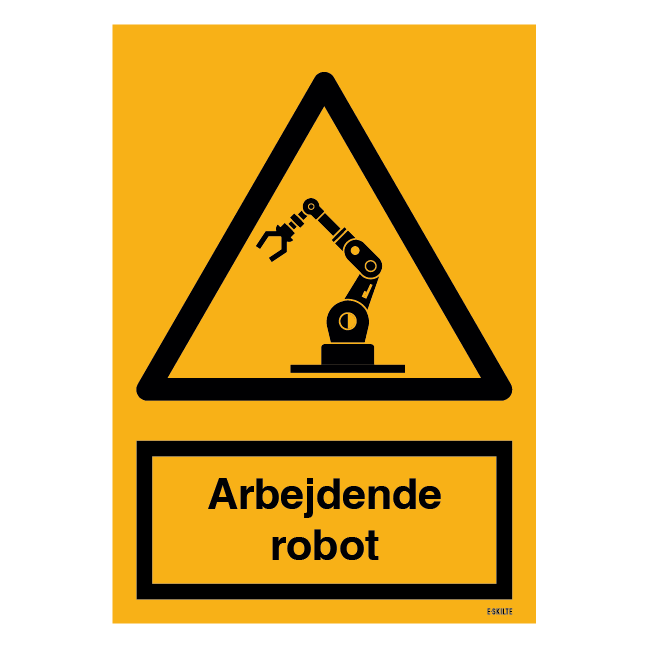 Arbejdende robot skilt
