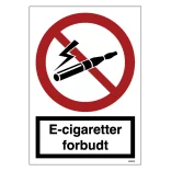 E-cigaretter forbudt skilt