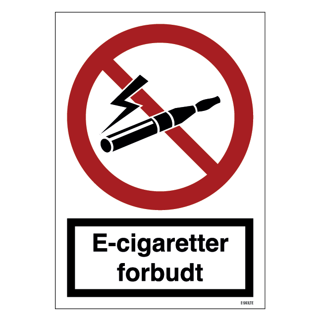 E-cigaretter forbudt skilt