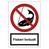 Fiskeri forbudt skilt