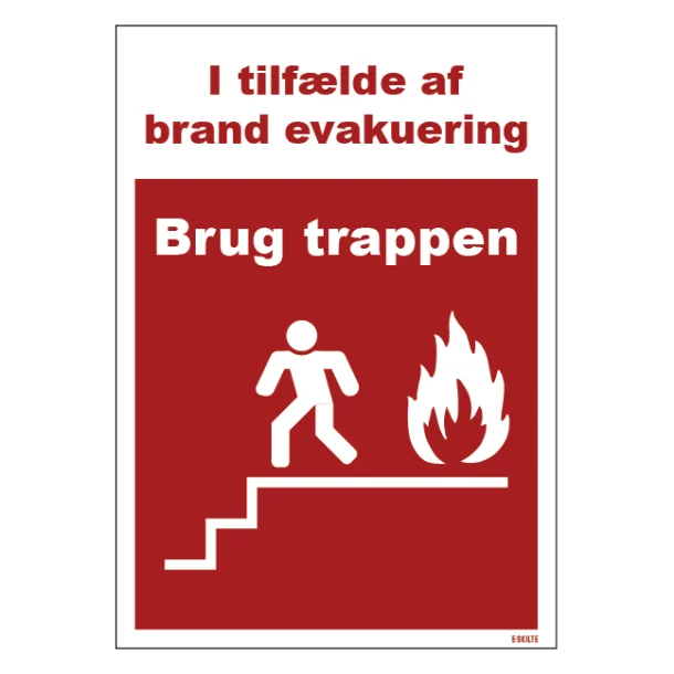 Brand evakuering - Brug trappen skilt