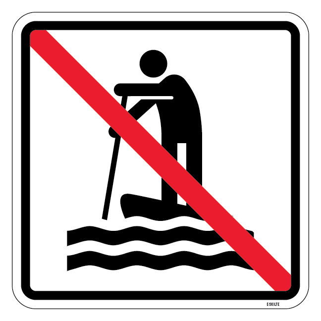 Stand Up Paddle (SUP) forbudt skilt
