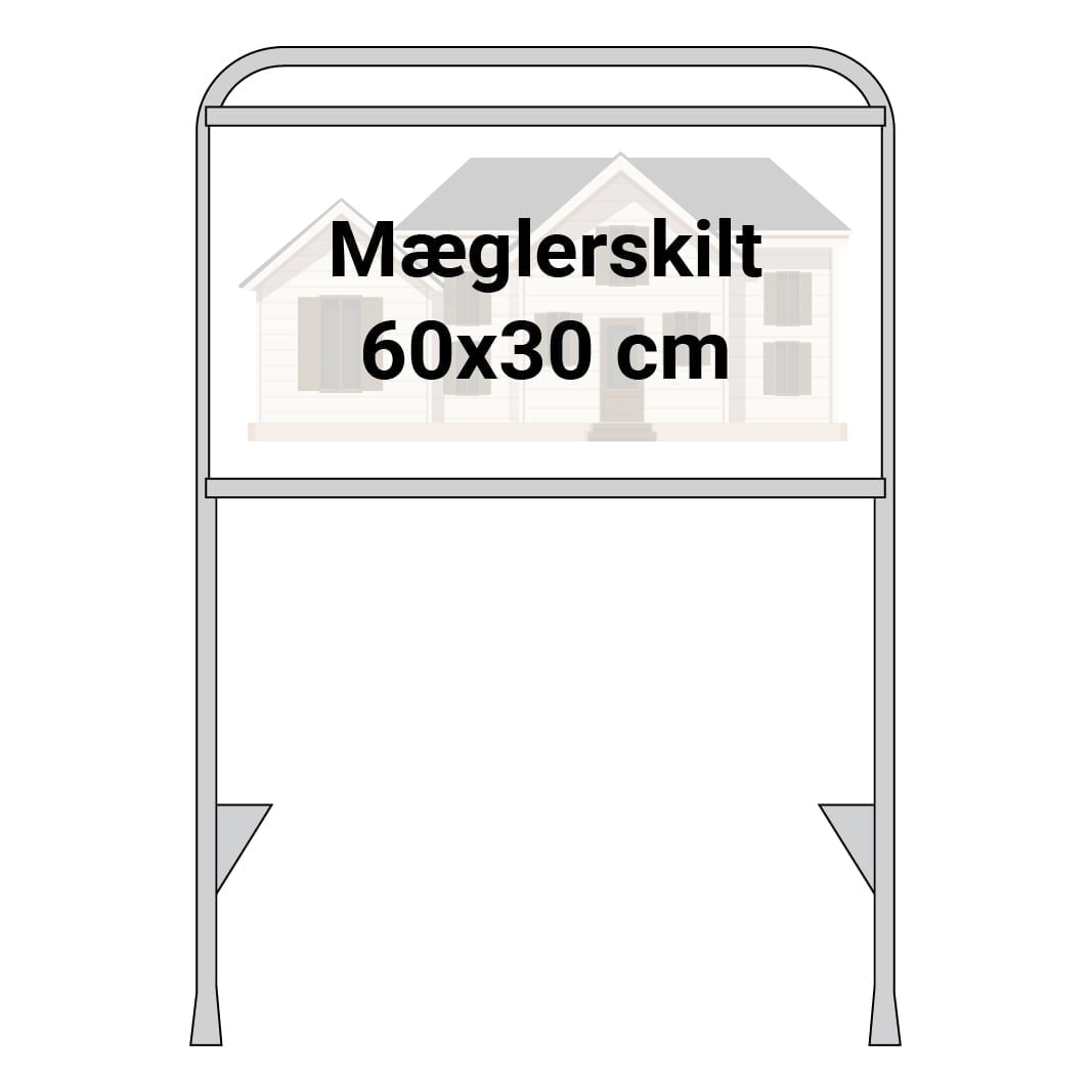 Design-selv mæglerskilt XL, 102x60 cm