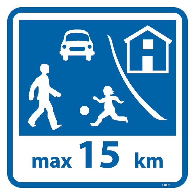 Legende børn max15 km. skilt