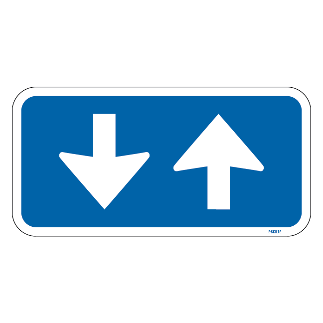 Pil i begge retninger. Skilt.