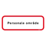 Personale område. Skilt Firkantet.