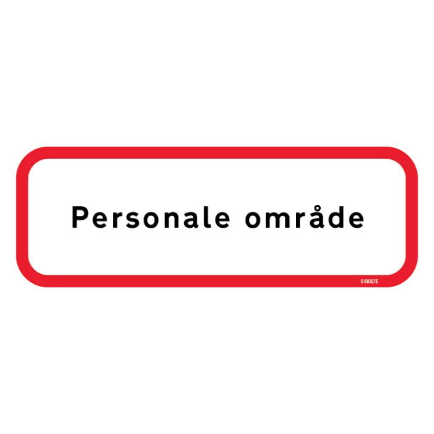 Personale område. Skilt Firkantet.