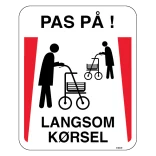 Pas på Langsom kørsel. Advarselsskilt