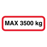 Max 3500kg. Skilt