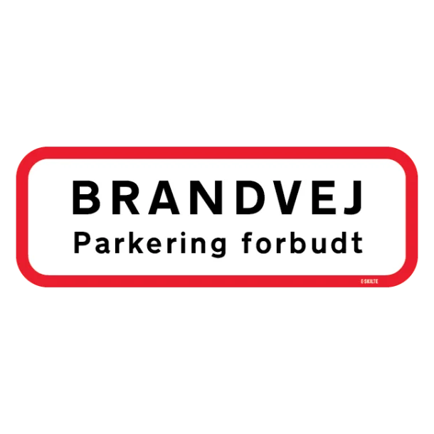 Brandvej parkering forbudt. skilt