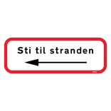 Sti til stranden. Skilt