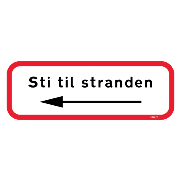 Sti til stranden. Skilt