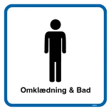 Mand Omklædning & Bad. Toiletskilt