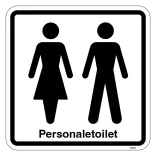 Personaletoilet. Toiletskilt