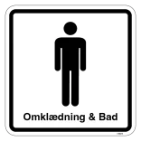 Mand Omklædning & Bad. Toiletskilt