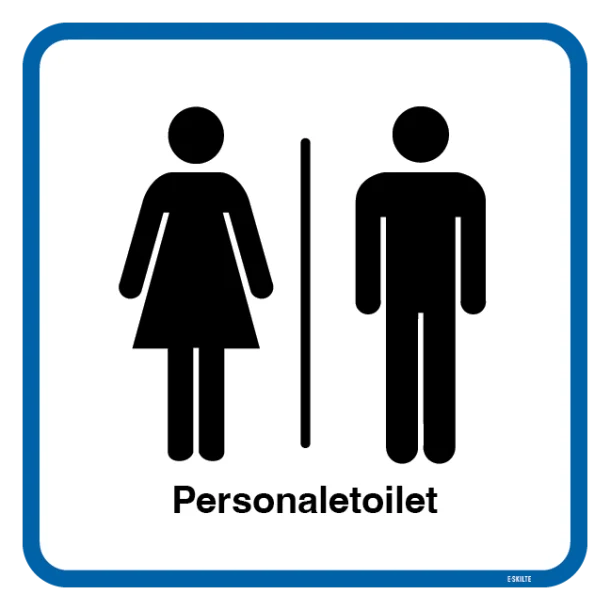 Dame mand Personaletoilet. Toiletskilt