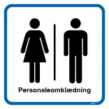 Dame mand Personaleomklædning.Toiletskilt