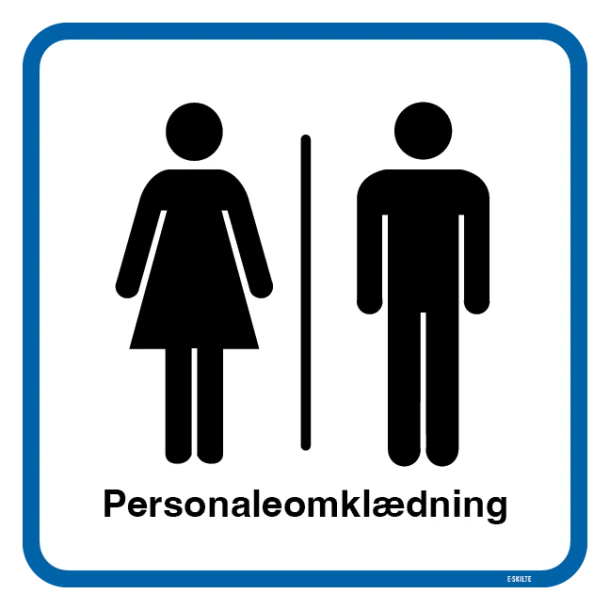 Dame mand Personaleomklædning.Toiletskilt