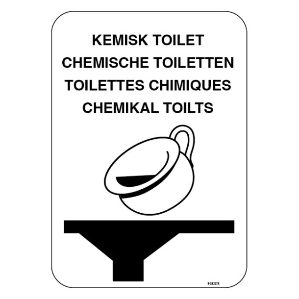 Kemisk toilet. Bygningsskilt