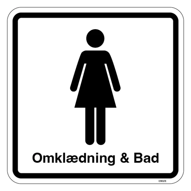 Dame Omklædning & Bad. Toiletskilt