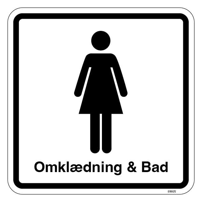 Dame Omklædning & Bad. Toiletskilt