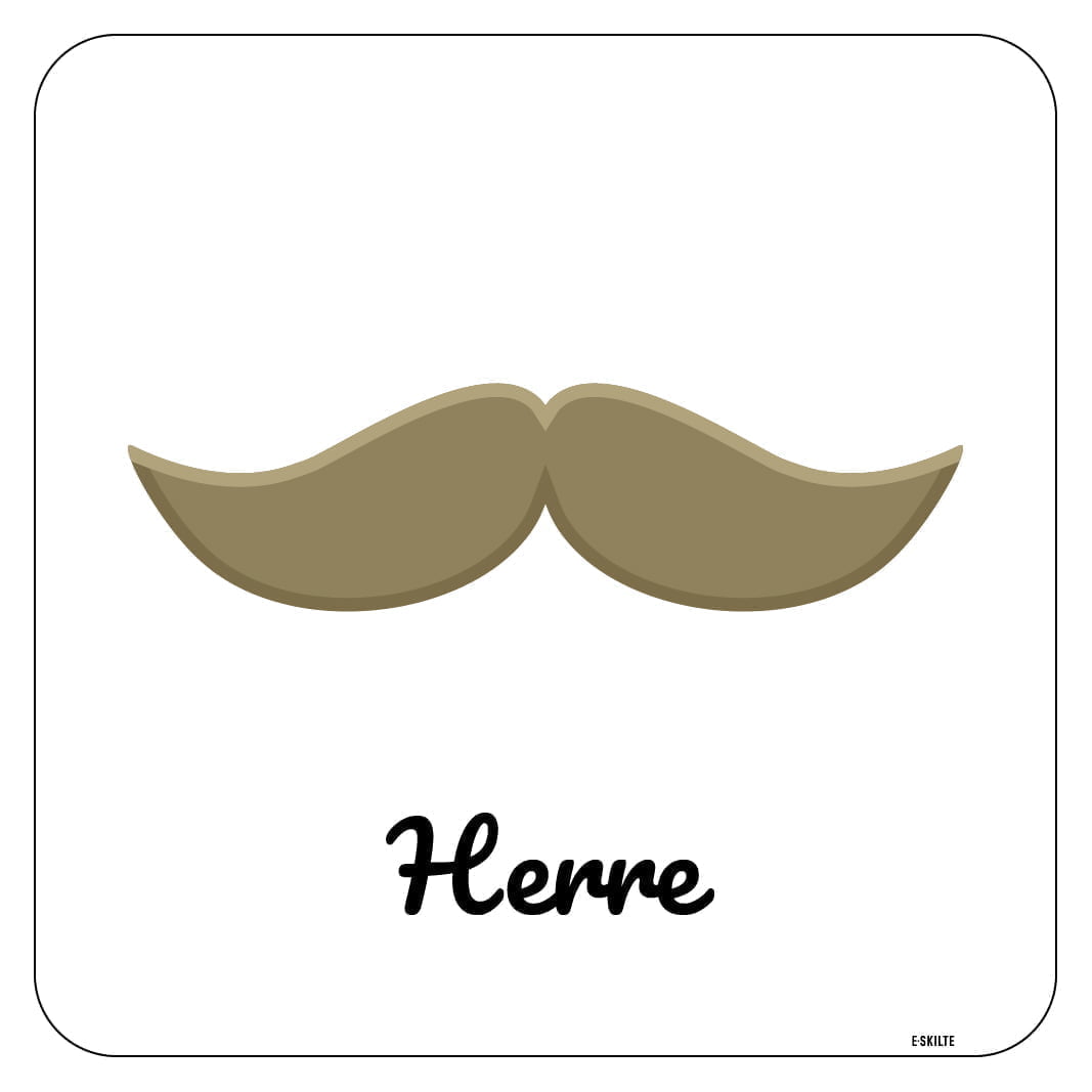 Overskæg herre toiletskilt