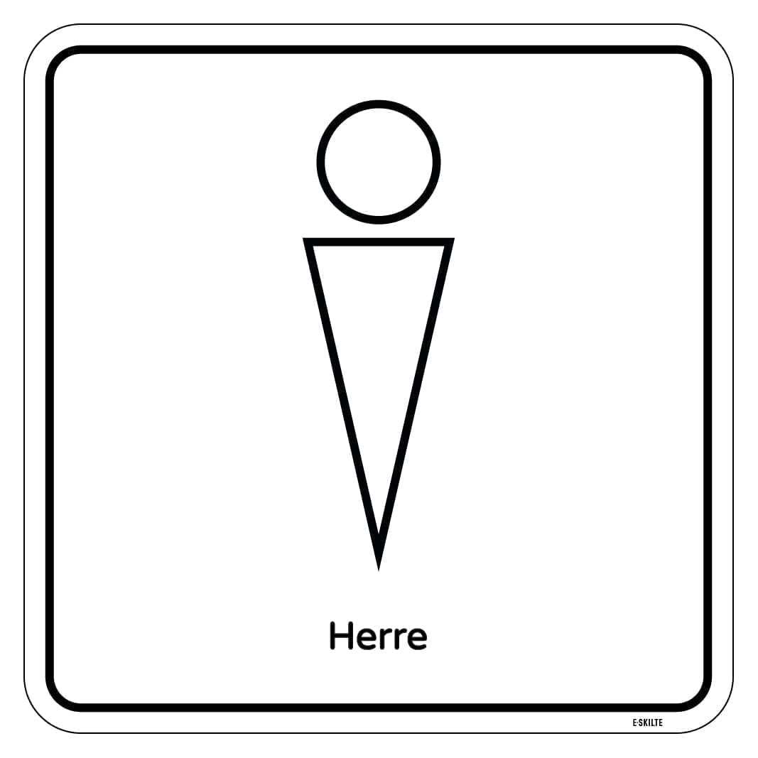 Minimalistisk herre toiletskilt